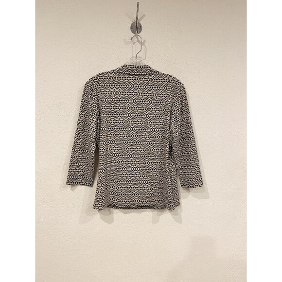 J McLaughlin Shirt Womens Large Long Sleeve V Neck Stretch Pattern Top Blouse - Picture 5 of 5